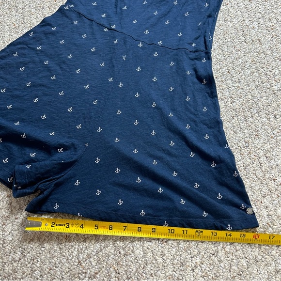 Roxy Romper Navy Blue Anchor Print Sleeveless Criss Cross Back Size Medium - Picture 12 of 13